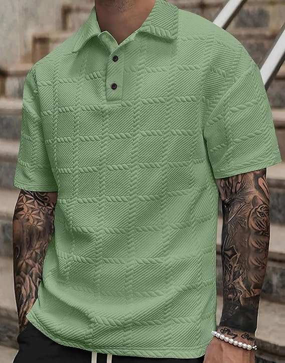 Men's Polo T-Shirt, Olive Green - Image 2