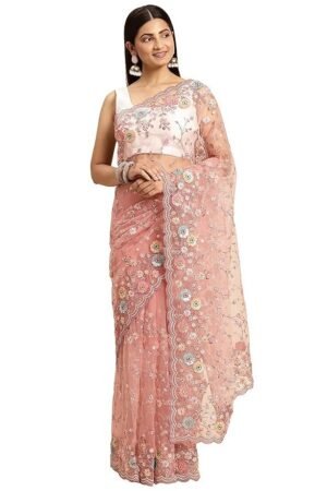 Weaved Saree for Women, Light Pink