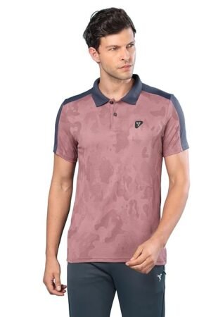 Men's Sporty Print Athleisure Polo T-Shirt, Multicolor
