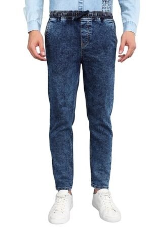 Men Mid Rise Regular Fit Jogger Jeans - Dark Blue